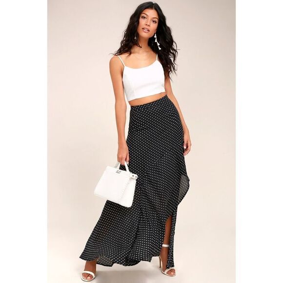 ‎Lulus confident cosmopolitan polka dots maxi skirt - Picture 2 of 6